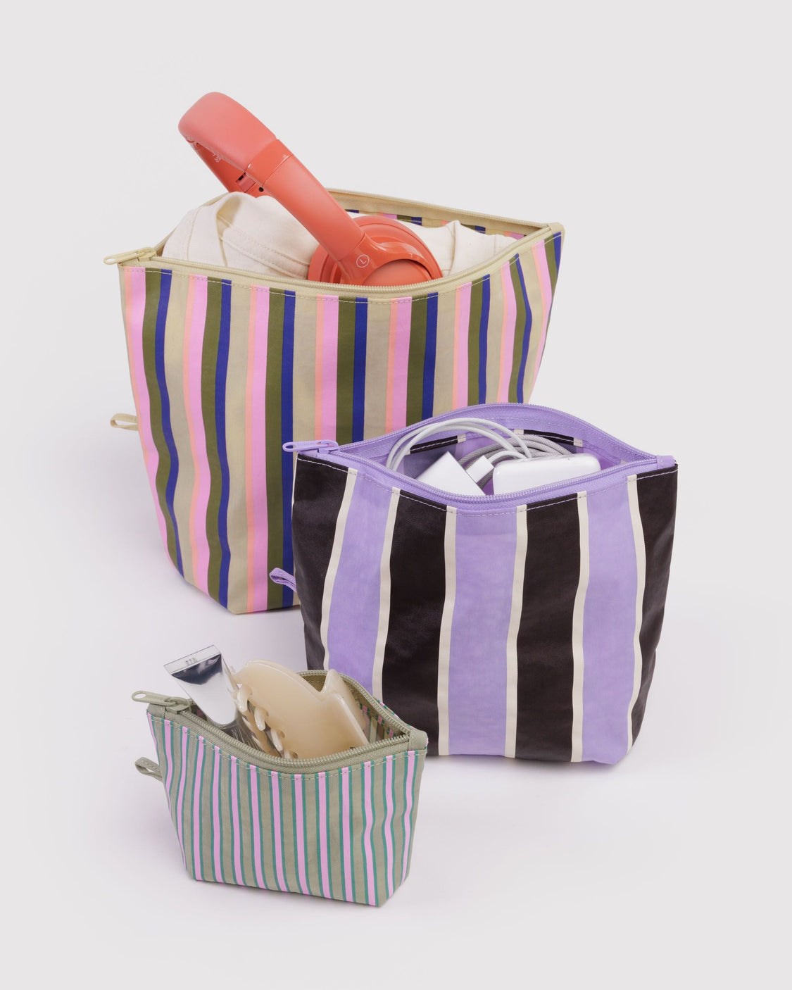 Go Pouch Set - Candy Shop Stripes - Fresh Zip Trio