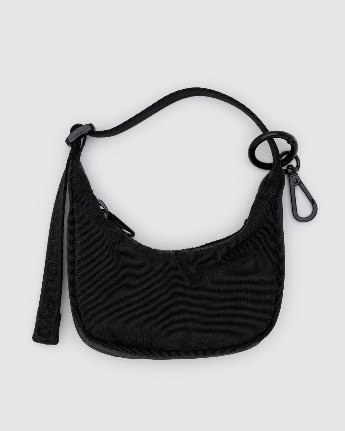 Crescent Bag Charm - Black - Soft Pocket Detail
