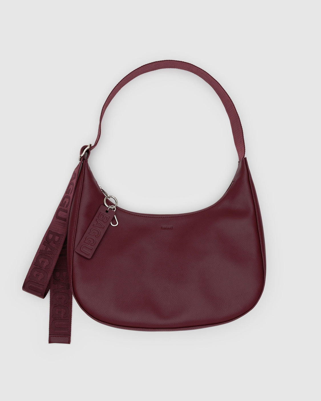 Medium Recycled Leather Crescent Bag - Mahogany - Bright Weekend Bag