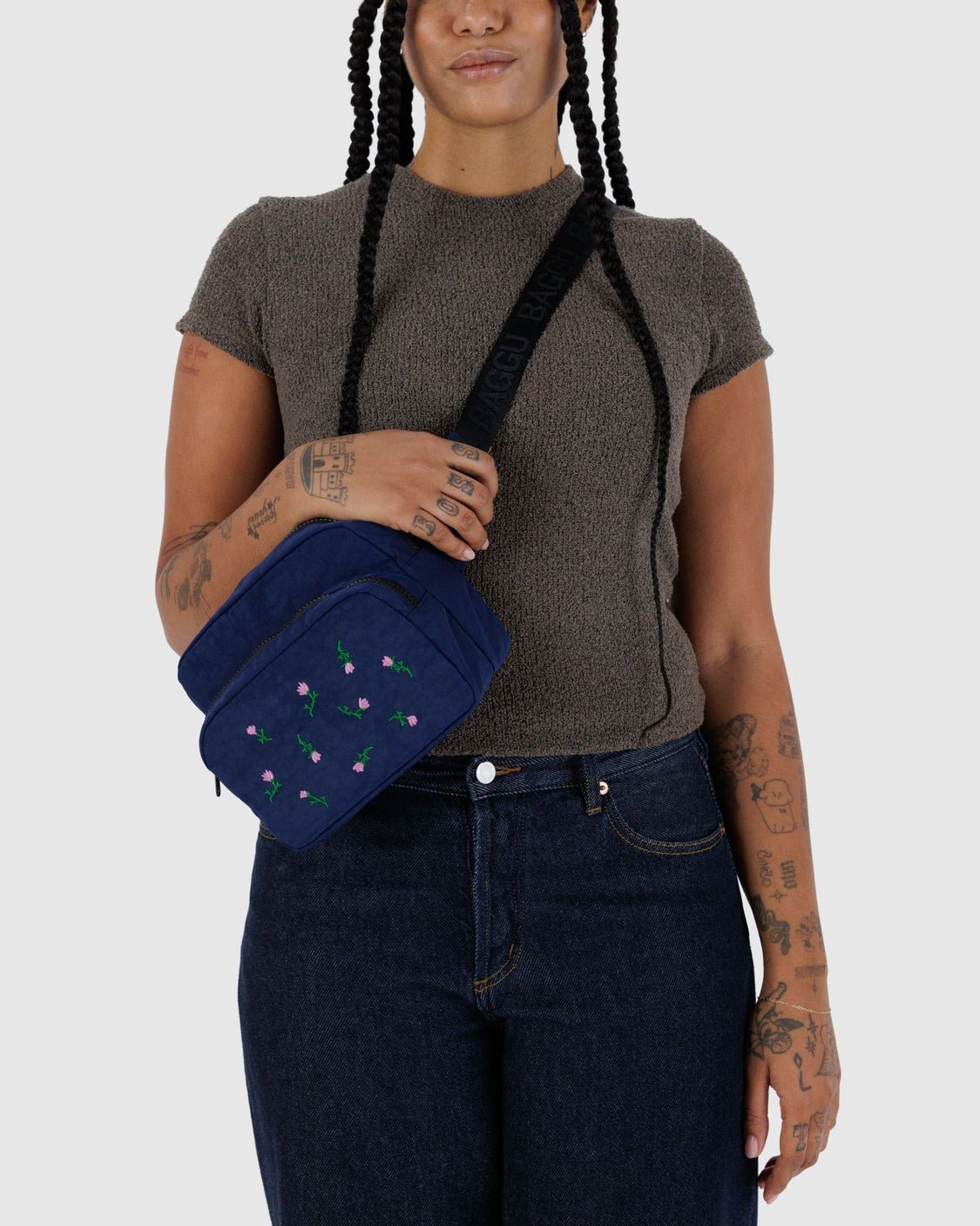 Fanny Pack - Embroidered Wildflower - Compact Utility Bag