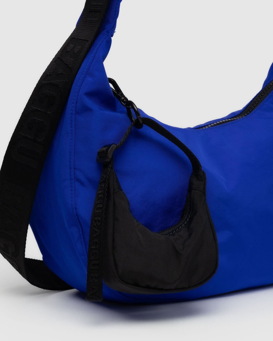 Crescent Bag Charm - Black - Soft Pocket Detail