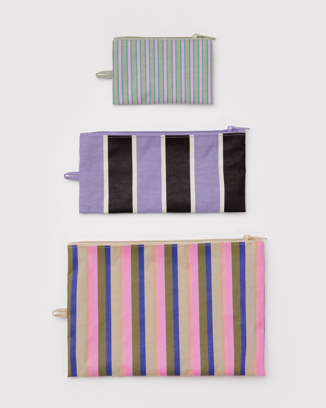Flat Pouch Set - Candy Shop Stripes - Classic Pocket Organizer