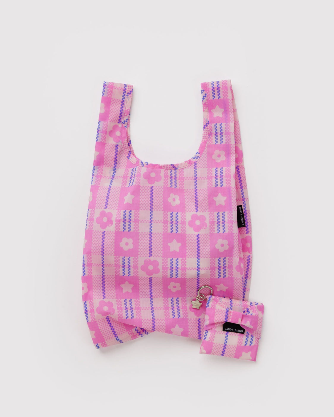 Baby Bow Baggu - Market Plaid Pink - Lite Travel Tote
