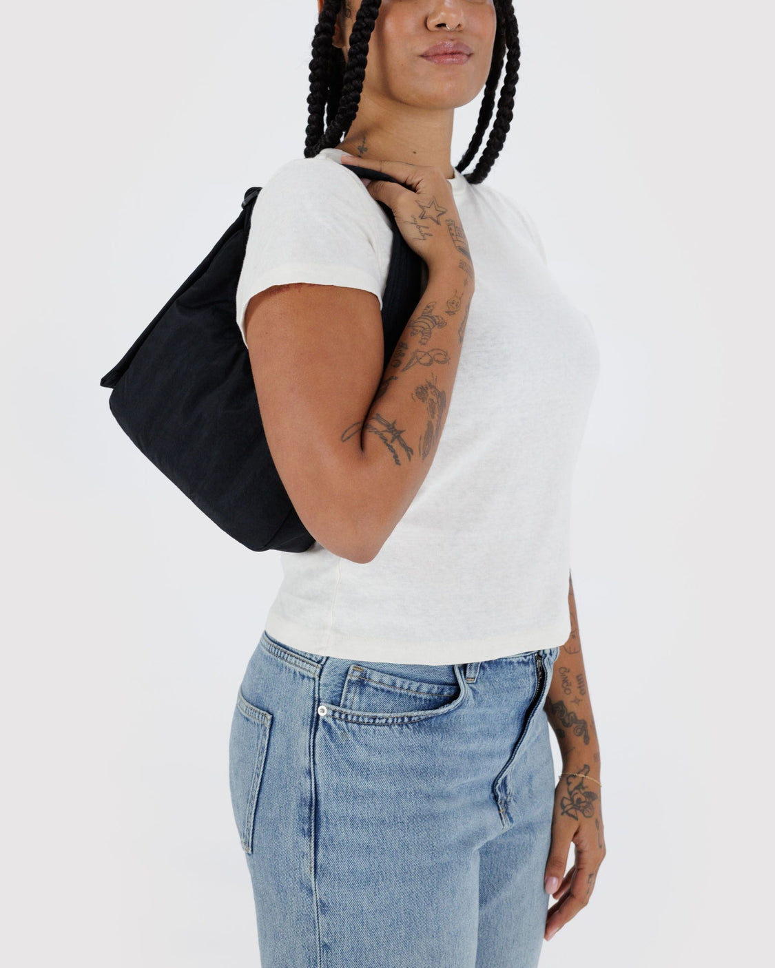 Mini Nylon Shoulder Bag - Black Key Leash - Bright City Pick